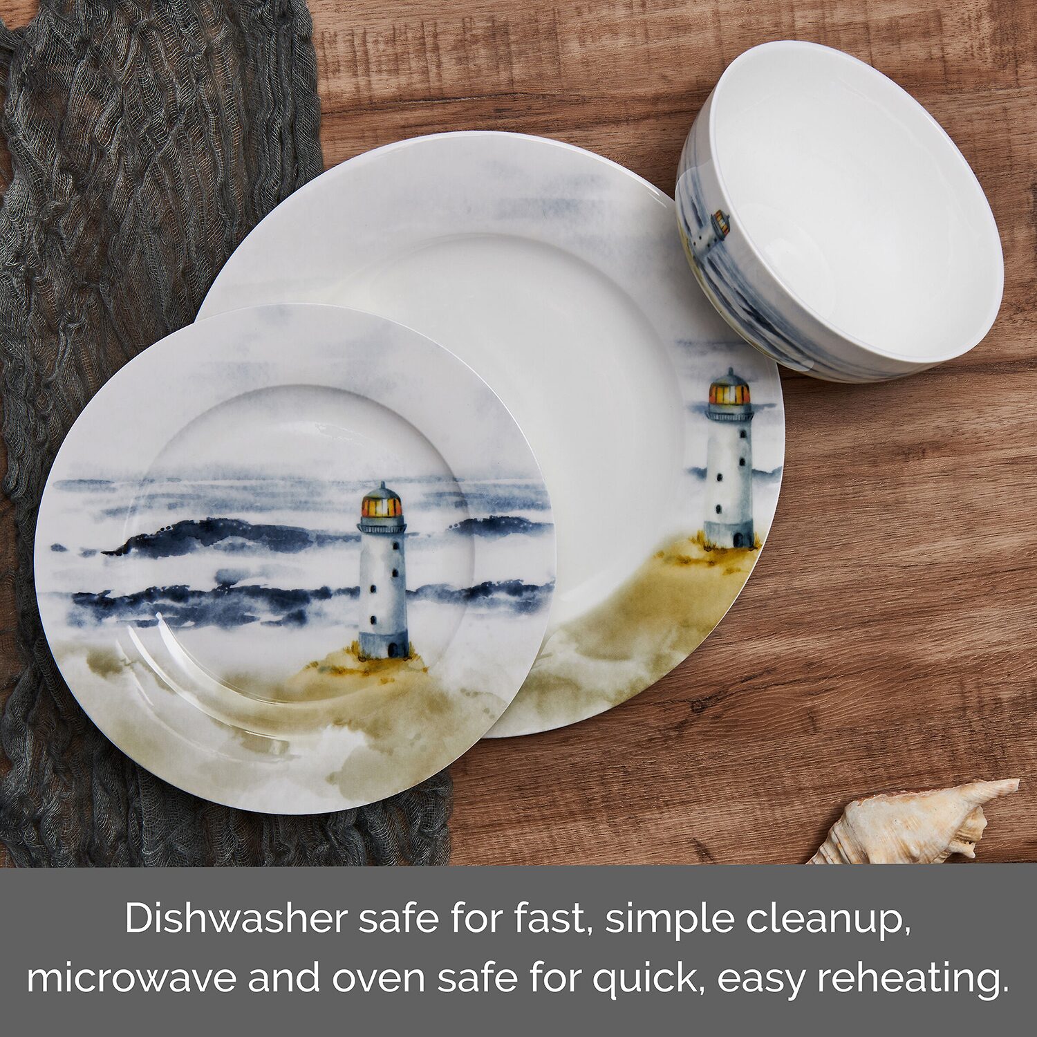 Mikasa Seaside, White 12-pc. Porcelain Dinnerware Set