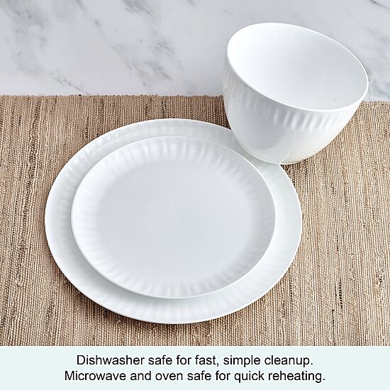 Lifetime Brand Franklyn, White 12-pc. Bone China Dinnerware Set