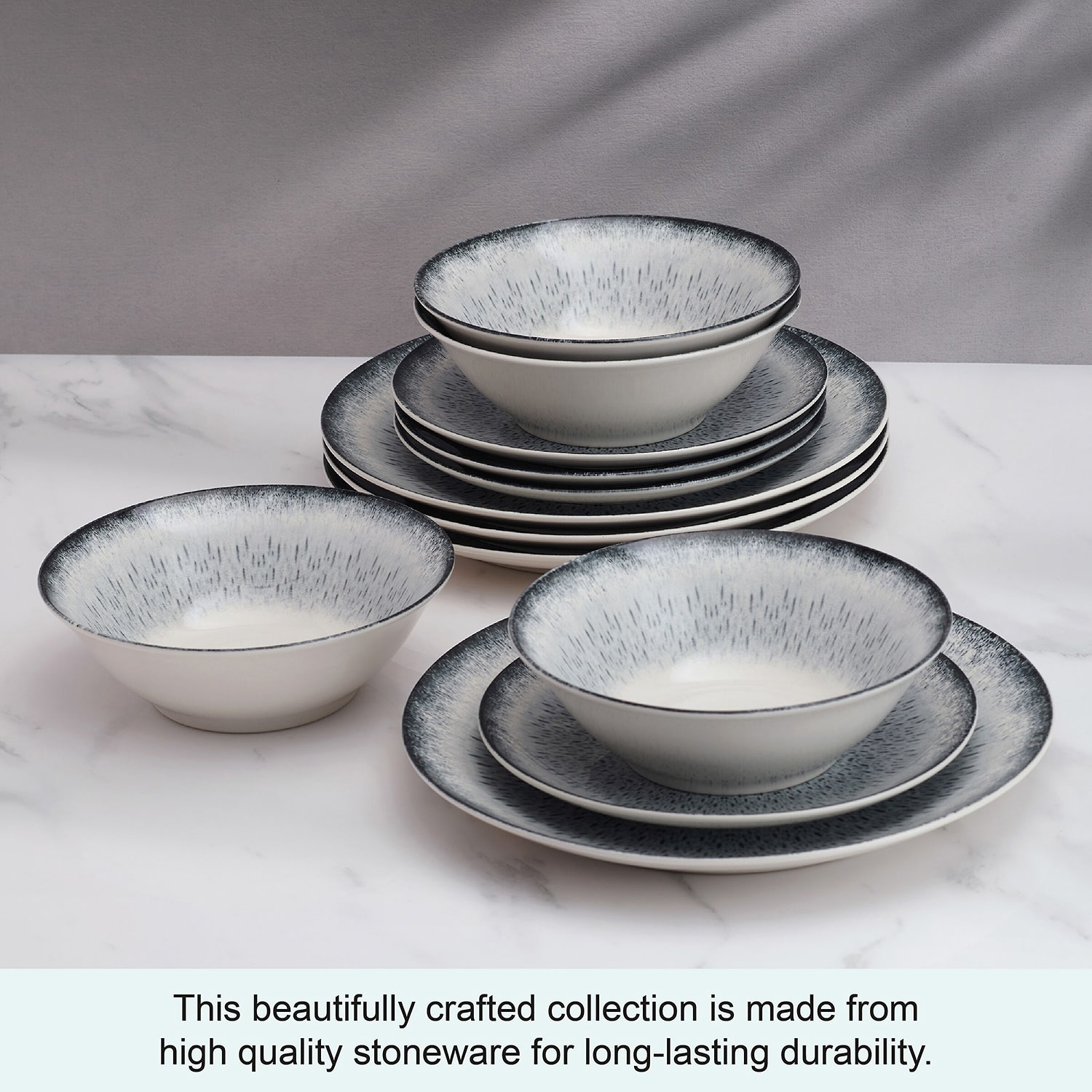 Mikasa Matteo, Blue 12-pc. Stoneware Dinnerware Set