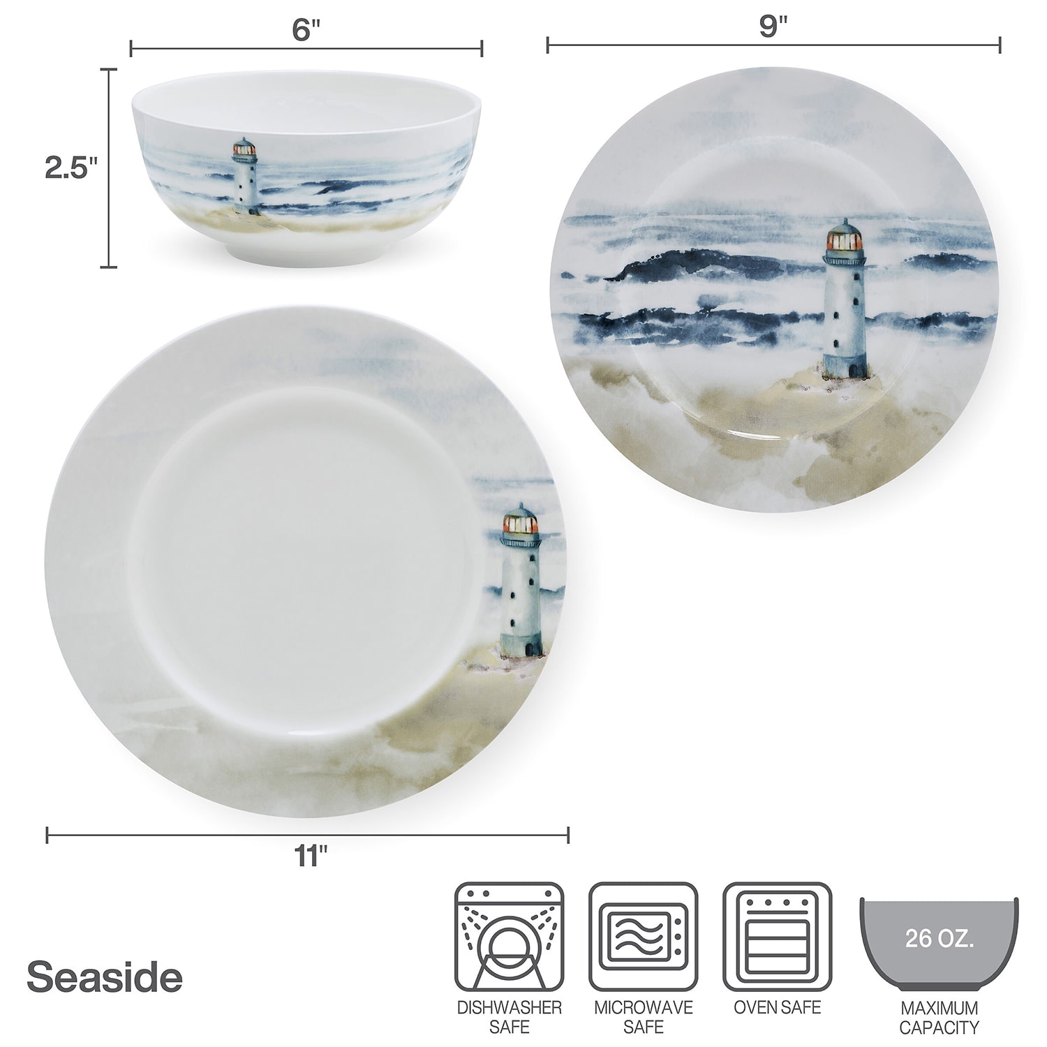 Mikasa Seaside, White 12-pc. Porcelain Dinnerware Set