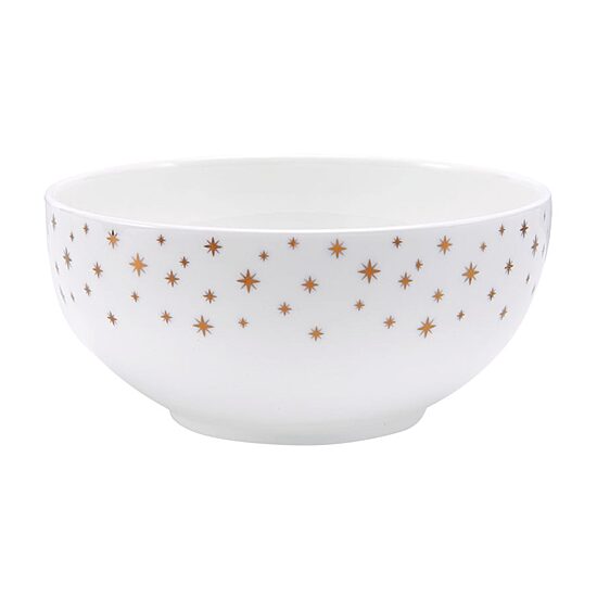 Lifetime Brand Millie Gold, White 4-pc. Bone China Soup Bowl