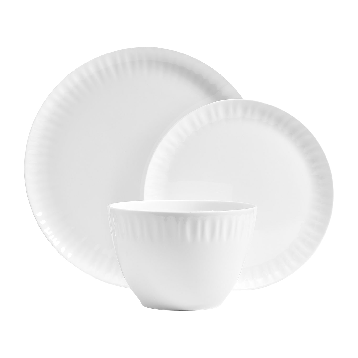 Lifetime Brand Franklyn, White 12-pc. Bone China Dinnerware Set