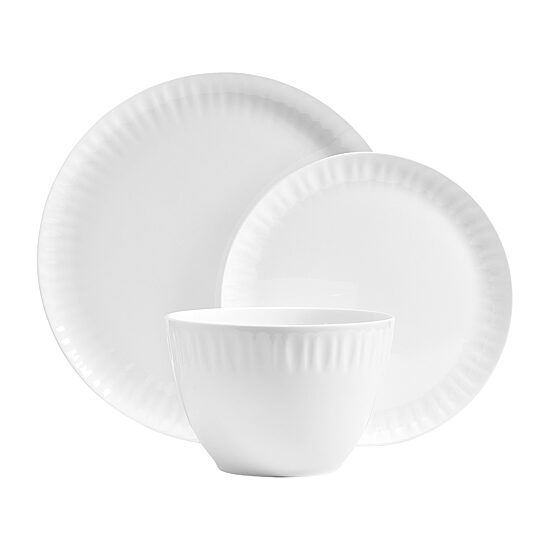 Lifetime Brand Franklyn, White 12-pc. Bone China Dinnerware Set