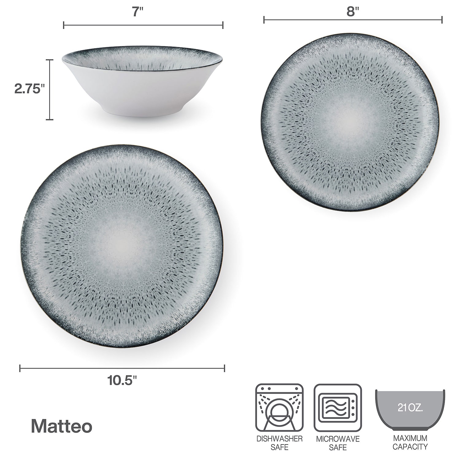 Mikasa Matteo, Blue 12-pc. Stoneware Dinnerware Set