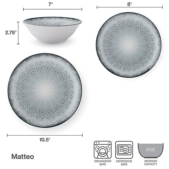 Mikasa Matteo, Blue 12-pc. Stoneware Dinnerware Set
