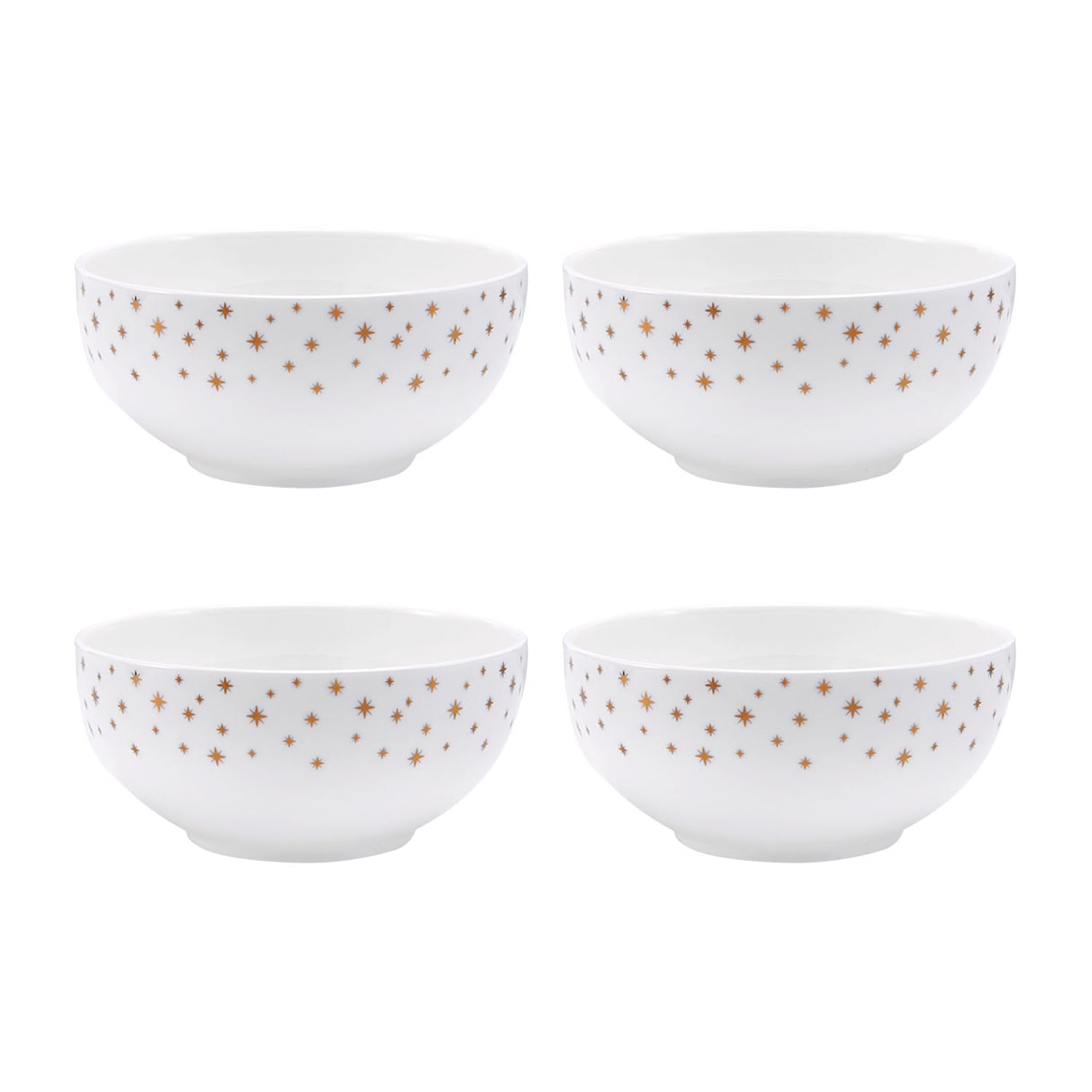 Lifetime Brand Millie Gold, White 4-pc. Bone China Soup Bowl