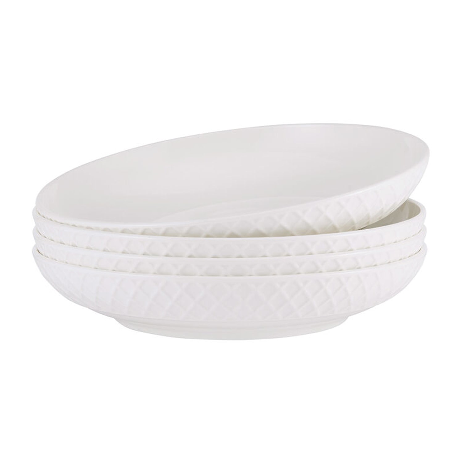Lifetime Brand Trellis, White 4-pc. Bone China Pasta Bowl