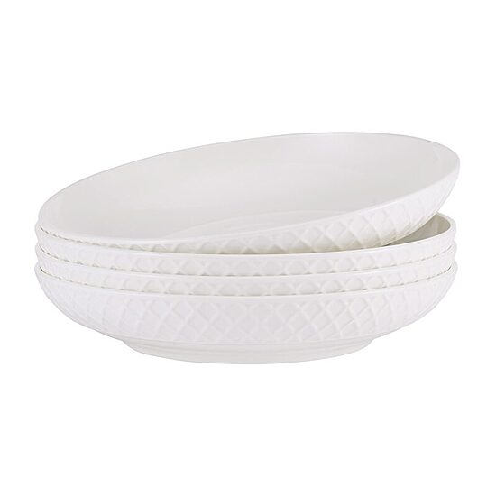 Lifetime Brand Trellis, White 4-pc. Bone China Pasta Bowl