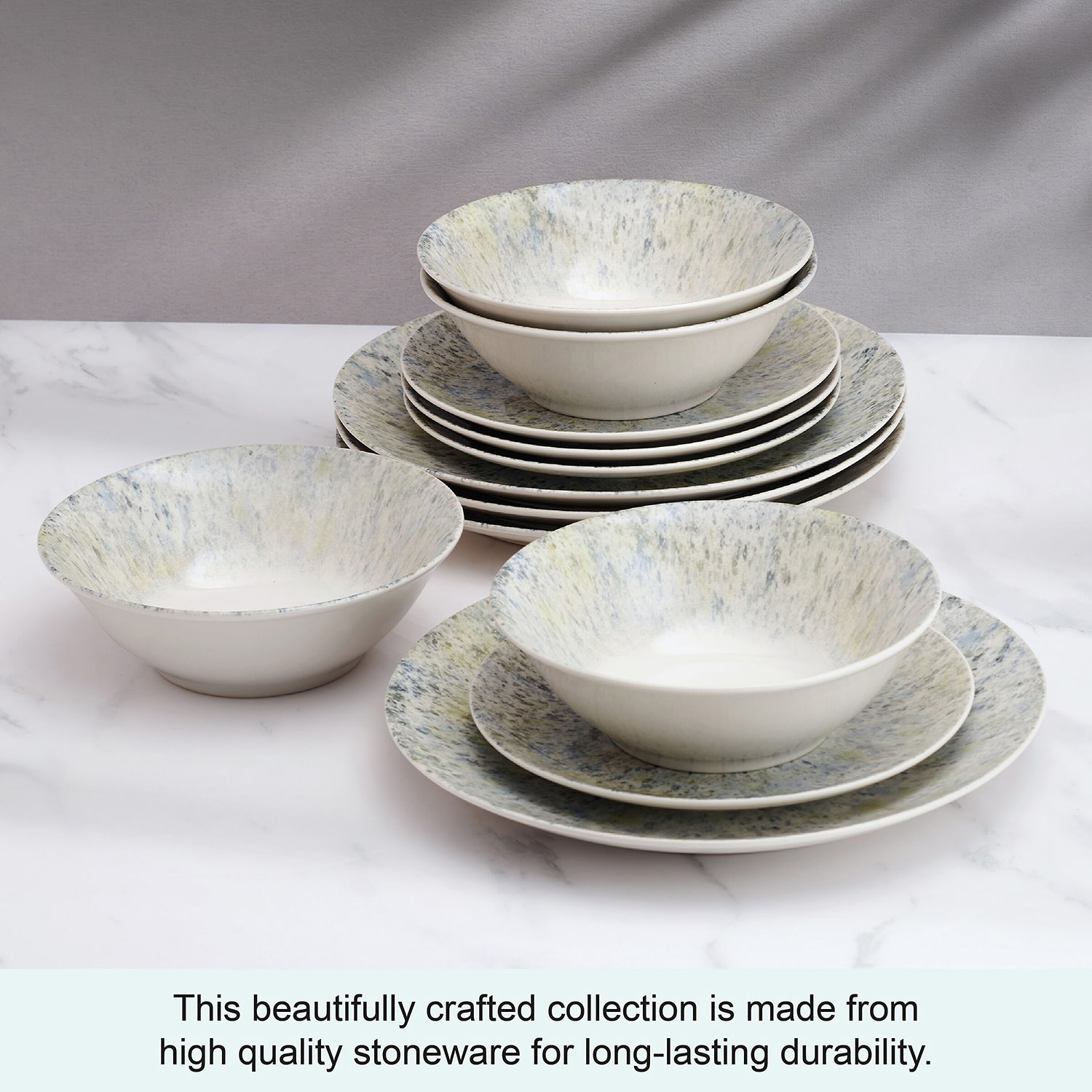Lifetime Brand Warran, Blue 12-pc. Stoneware Dinnerware Set