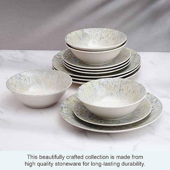 Lifetime Brand Warran, Blue 12-pc. Stoneware Dinnerware Set