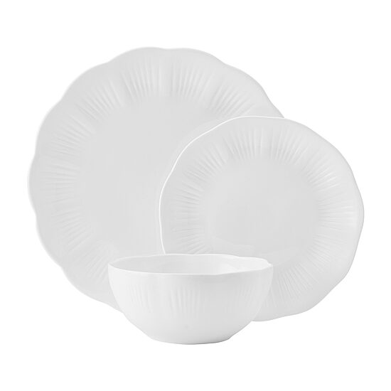 Mikasa Flora, White 12-pc. Bone China Dinnerware Set