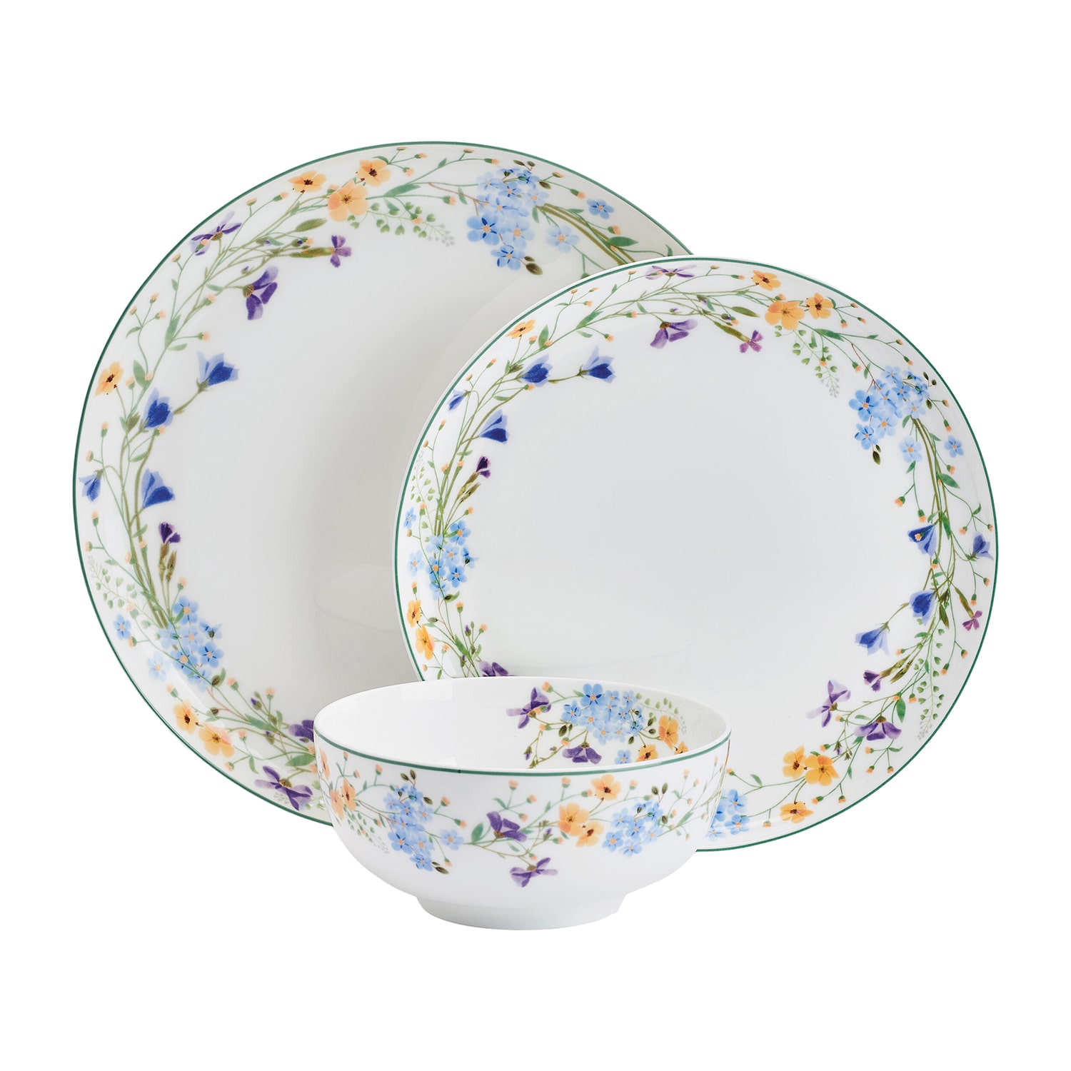 Lifetime Brand Quinn, White 12-pc. Porcelain Dinnerware Set
