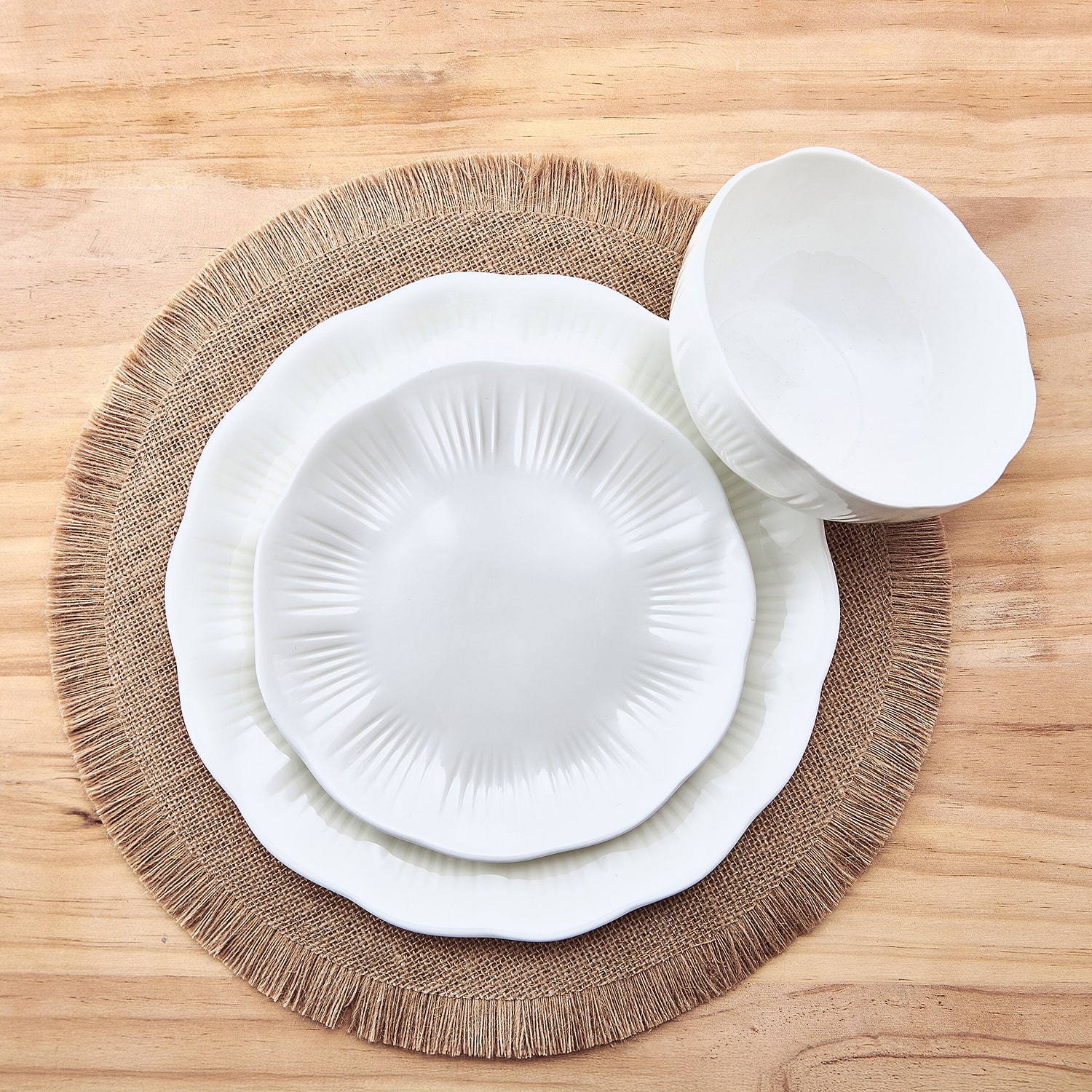 Mikasa Flora, White 12-pc. Bone China Dinnerware Set
