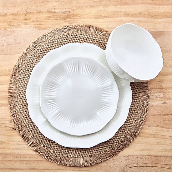 Mikasa Flora, White 12-pc. Bone China Dinnerware Set