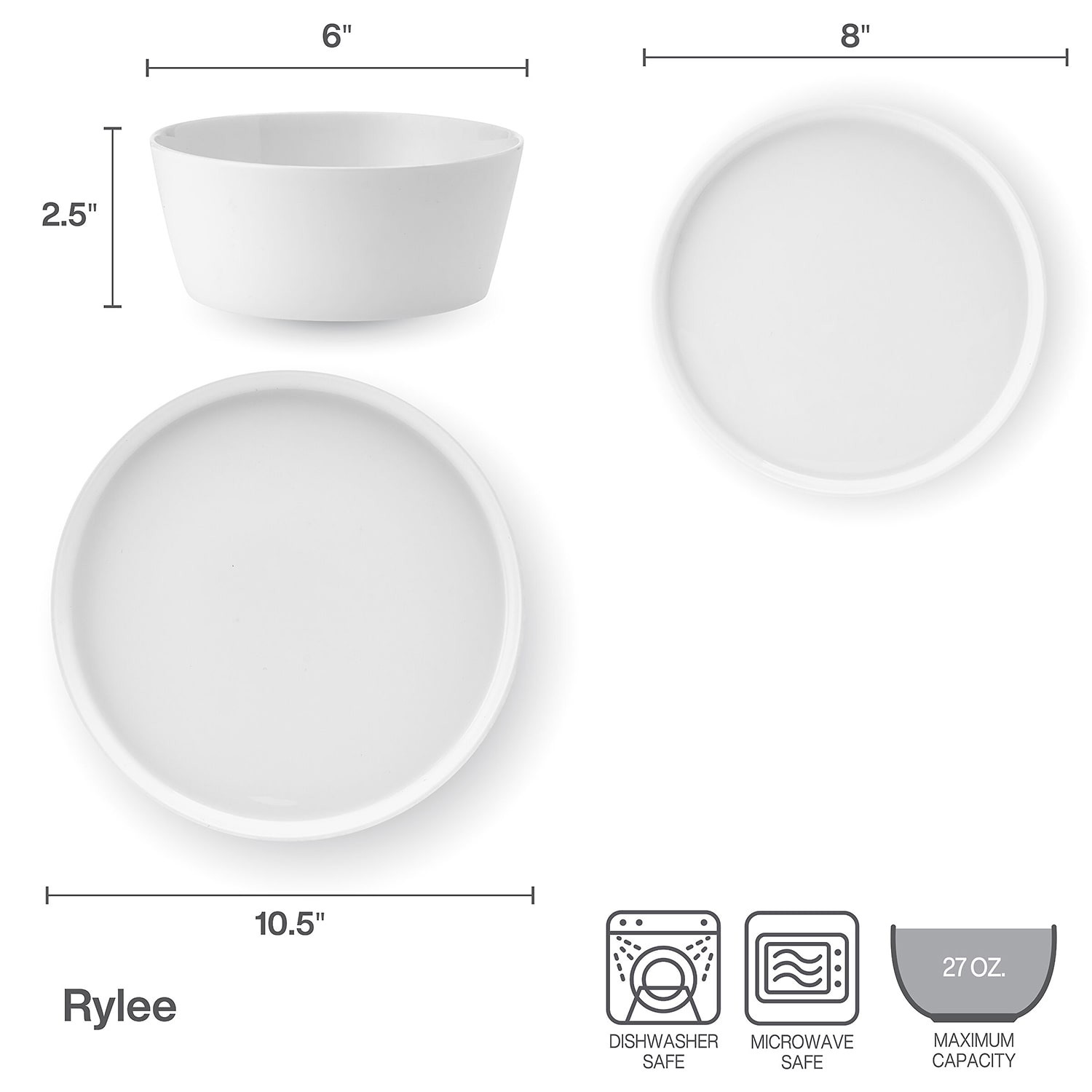 Mikasa Rylee, White 12-pc. Bone China Dinnerware Set