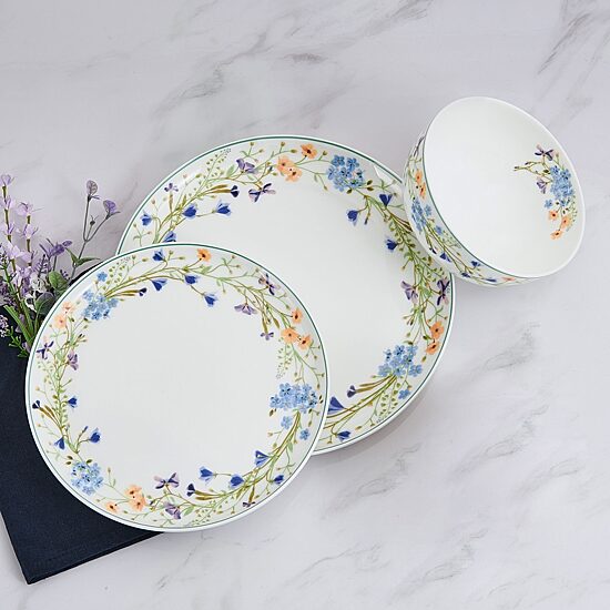 Lifetime Brand Quinn, White 12-pc. Porcelain Dinnerware Set
