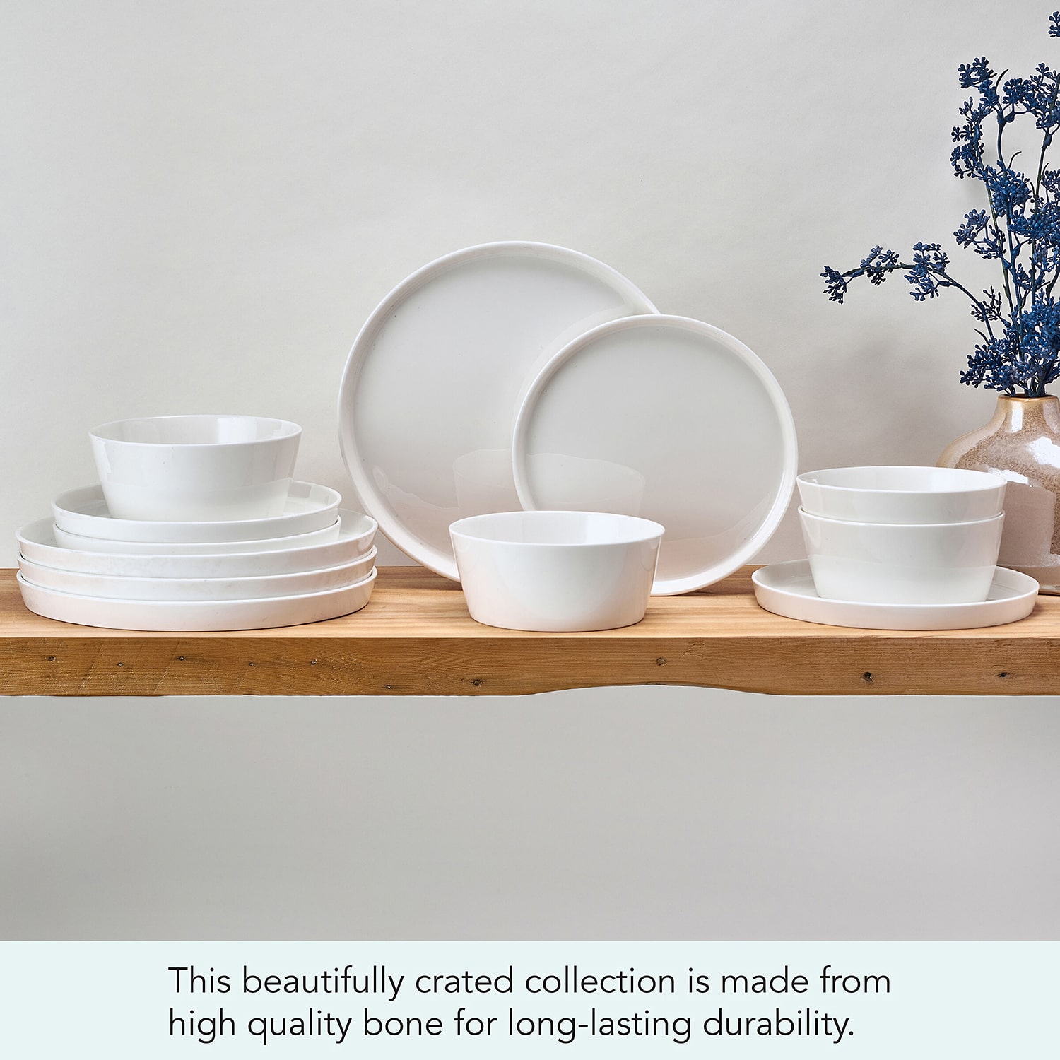 Mikasa Rylee, White 12-pc. Bone China Dinnerware Set