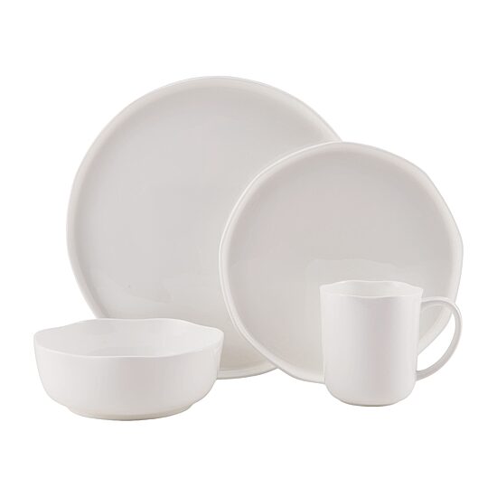 Lifetime Brand Adelaide, White 16-pc. Bone China Dinnerware Set