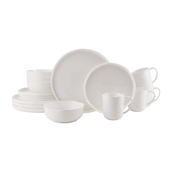 Lifetime Brand Adelaide, White 16-pc. Bone China Dinnerware Set