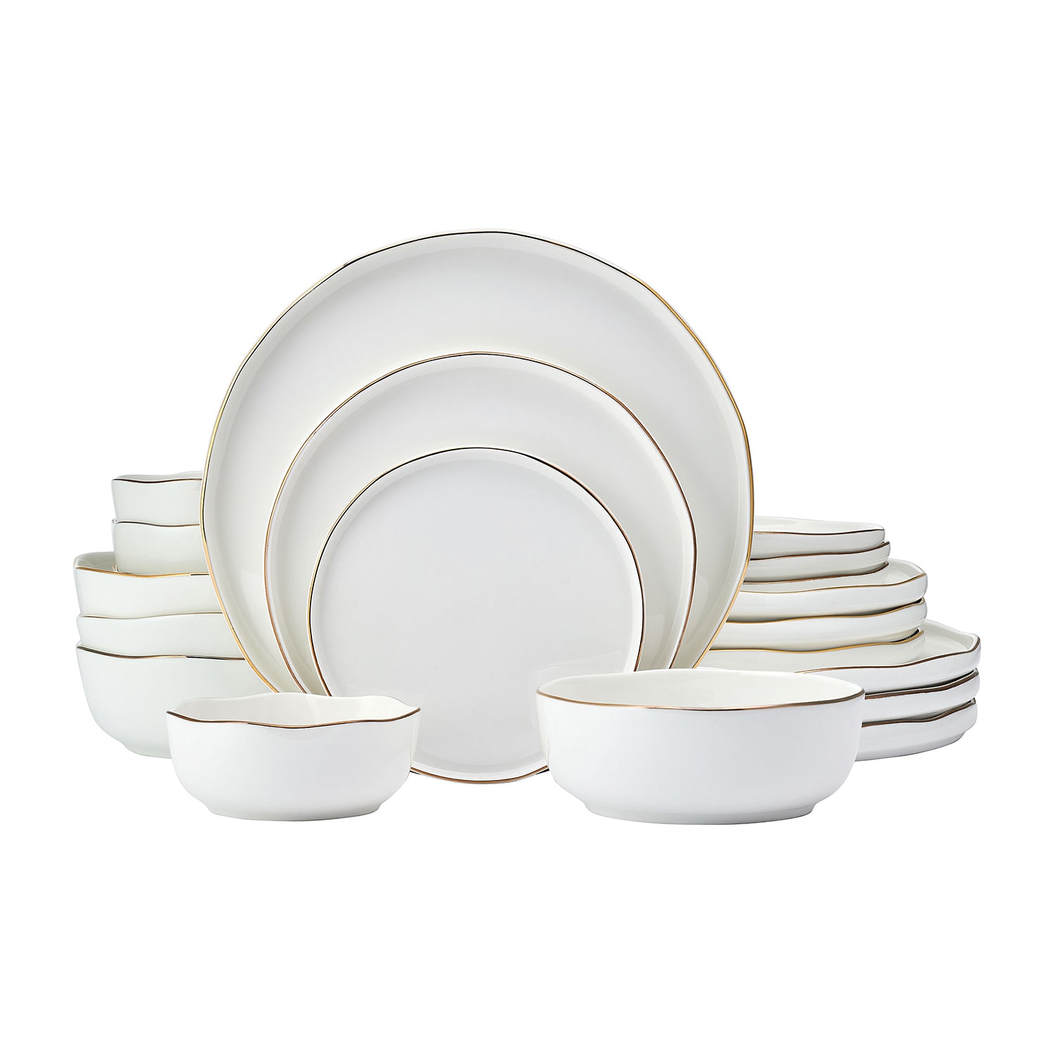 Lifetime Brand Adelaide, Gold 20-pc. Bone China Dinnerware Set