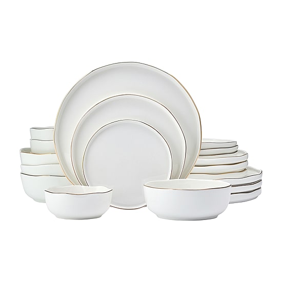 Lifetime Brand Adelaide, Gold 20-pc. Bone China Dinnerware Set