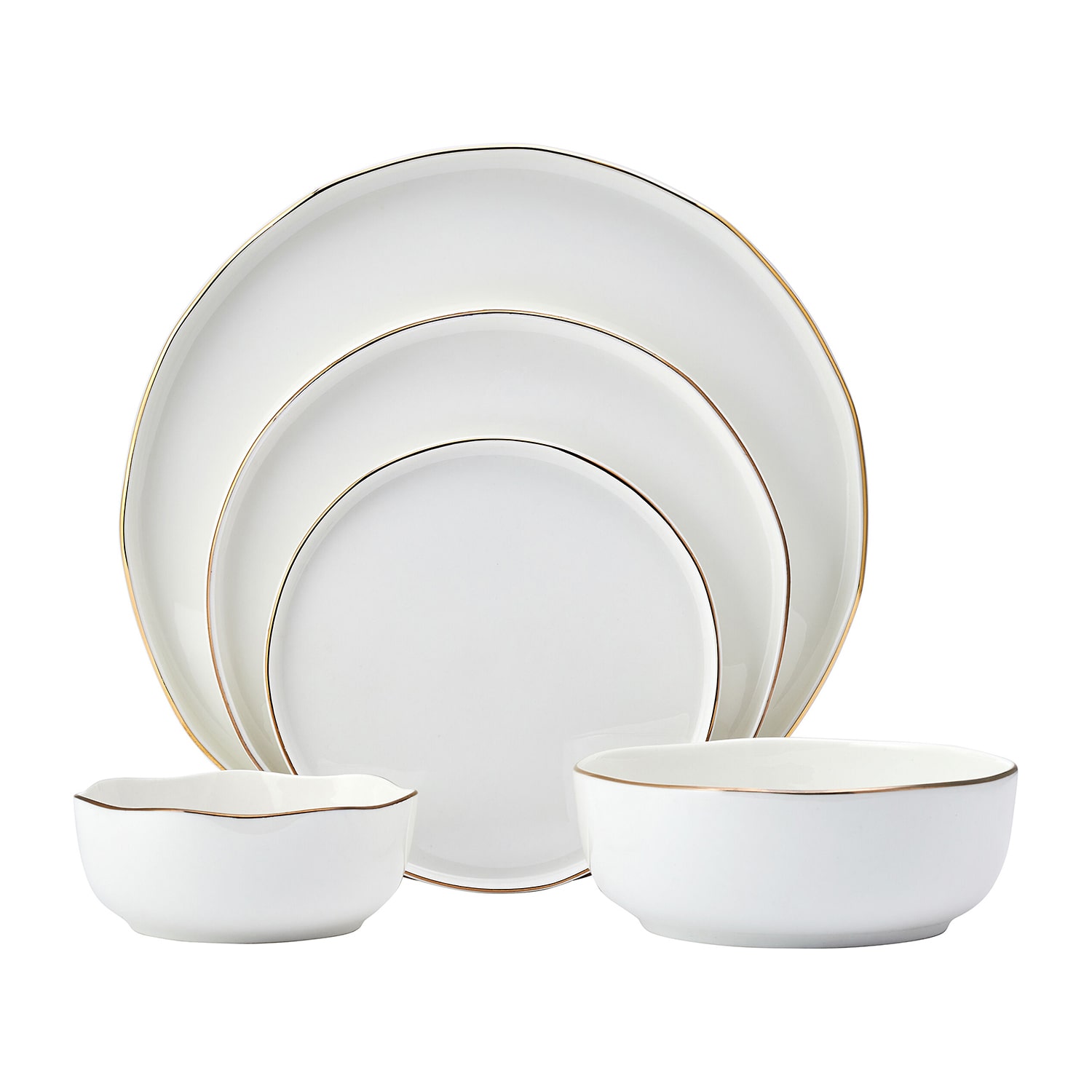 Lifetime Brand Adelaide, Gold 20-pc. Bone China Dinnerware Set