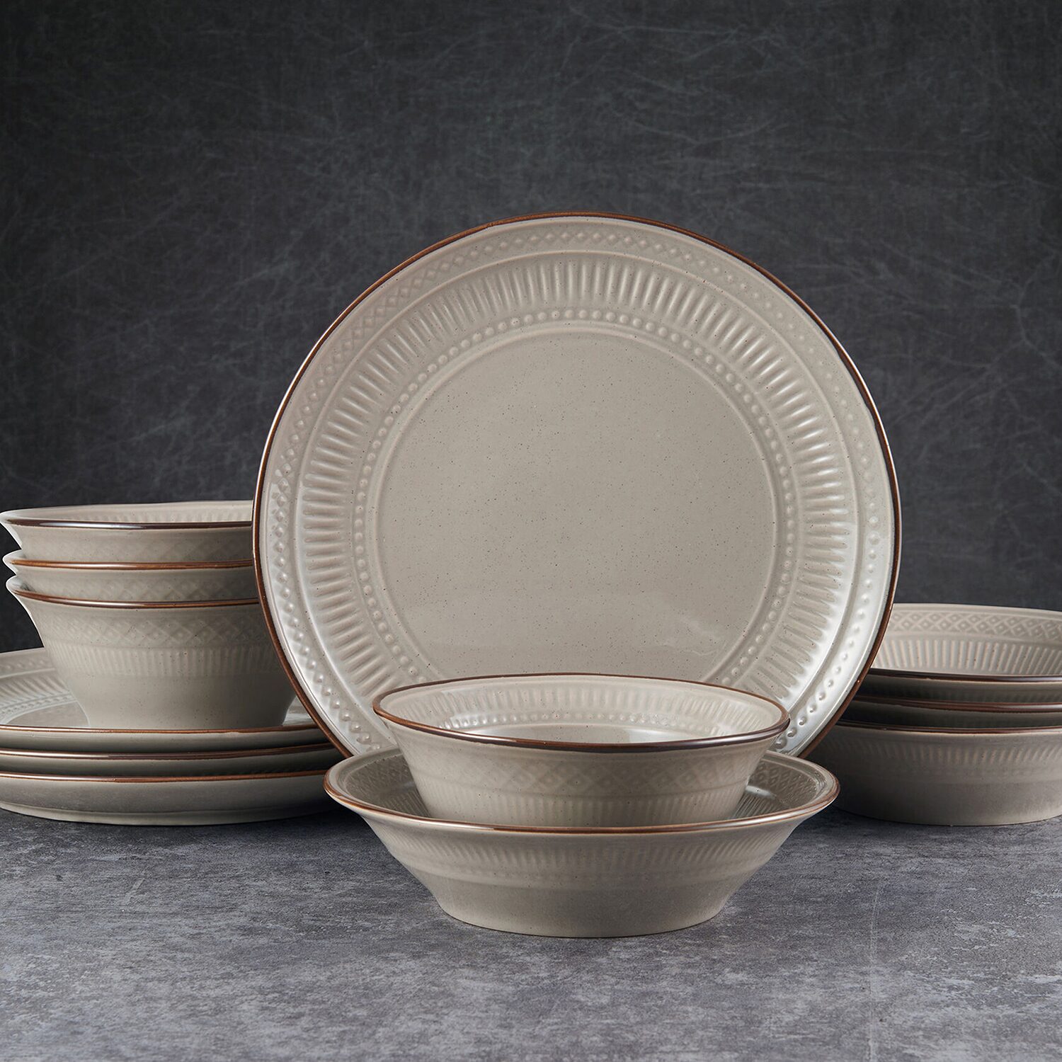 Pfaltzgraff Easton, Taupe 12-pc. Stoneware Dinnerware Set