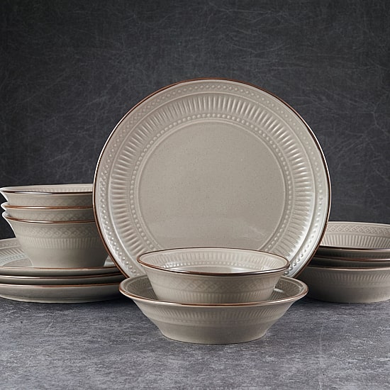 Pfaltzgraff Easton, Taupe 12-pc. Stoneware Dinnerware Set