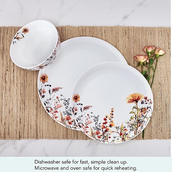 Mikasa Wildflower Bliss, White/Multi 12-pc. Bone China Dinnerware Set