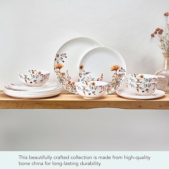 Mikasa Wildflower Bliss, White/Multi 12-pc. Bone China Dinnerware Set