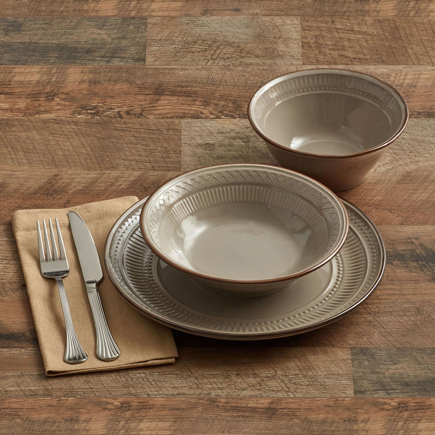 Pfaltzgraff Easton, Taupe 12-pc. Stoneware Dinnerware Set