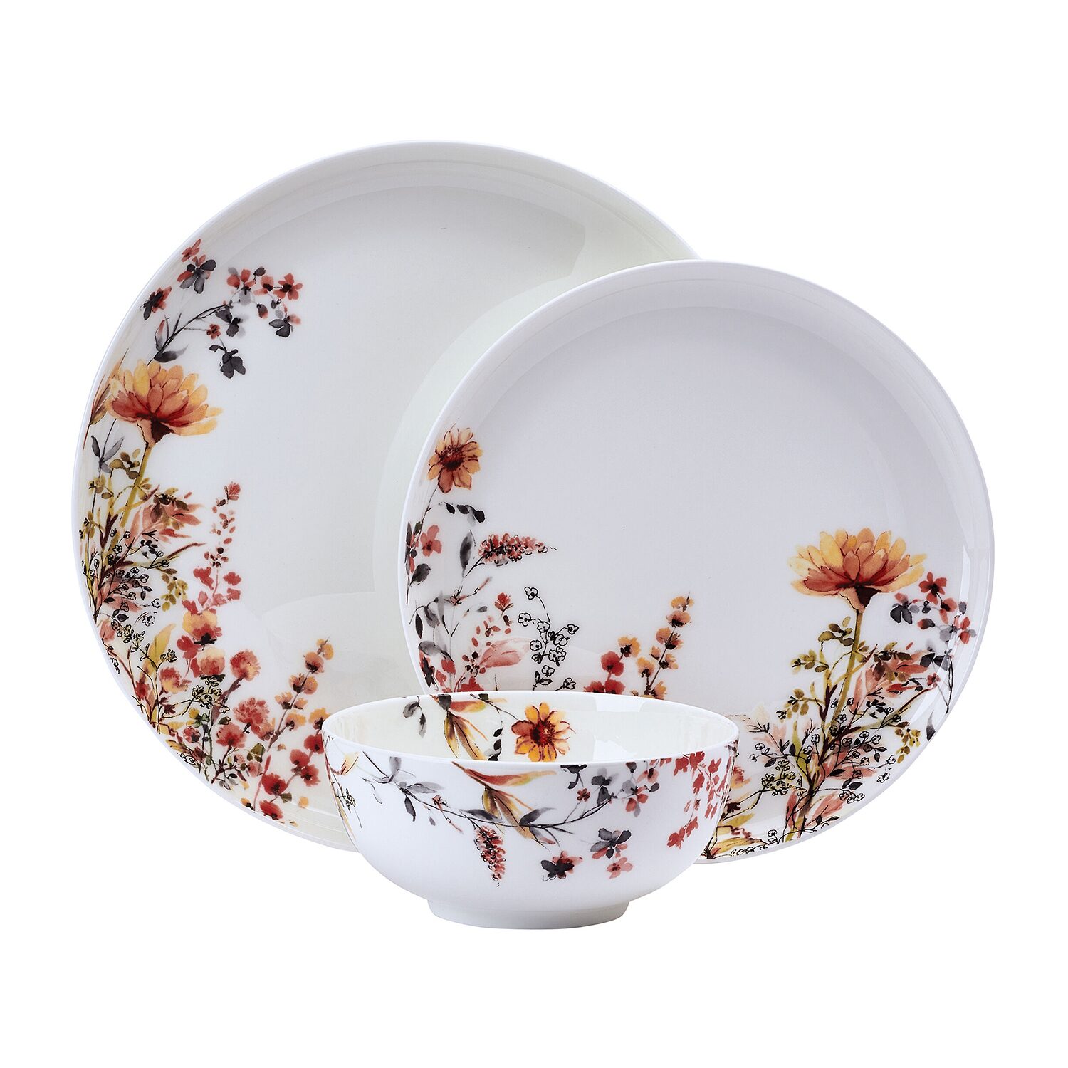 Mikasa Wildflower Bliss, White/Multi 12-pc. Bone China Dinnerware Set