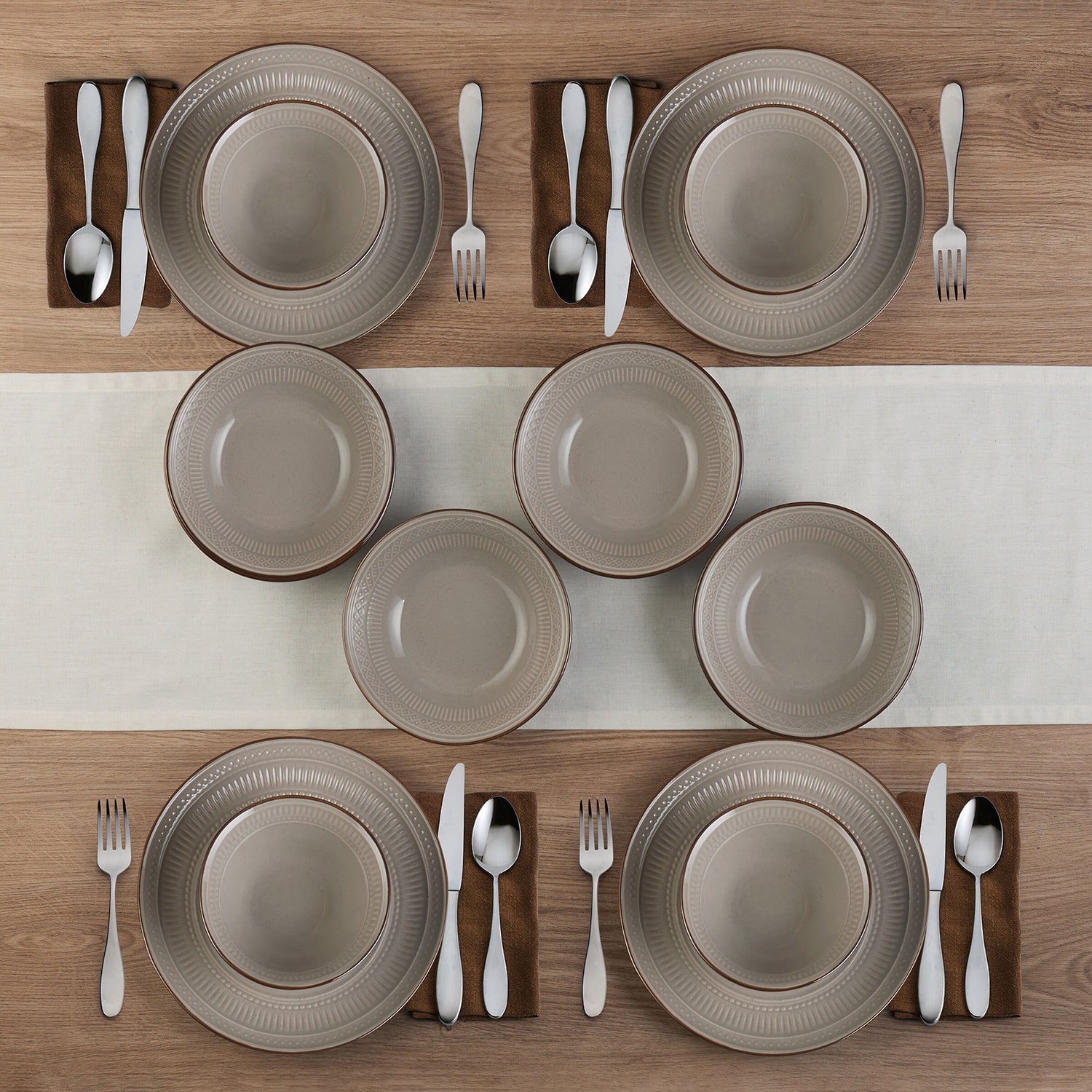 Pfaltzgraff Easton, Taupe 12-pc. Stoneware Dinnerware Set