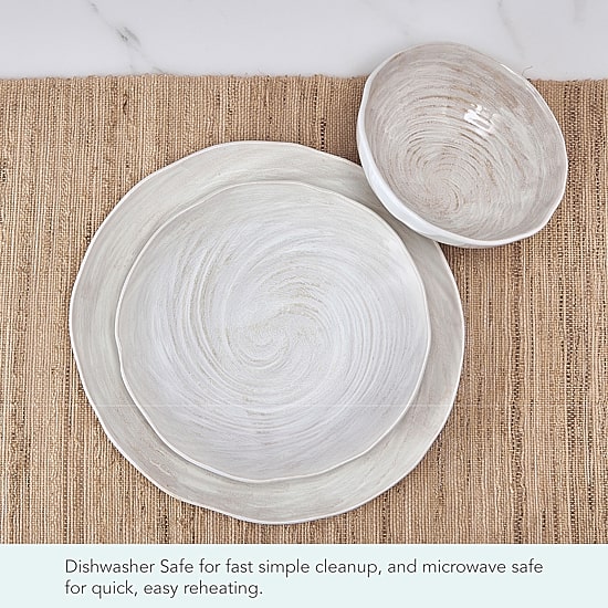 Lifetime Brand Harley, White 12-pc. Stoneware Dinnerware Set