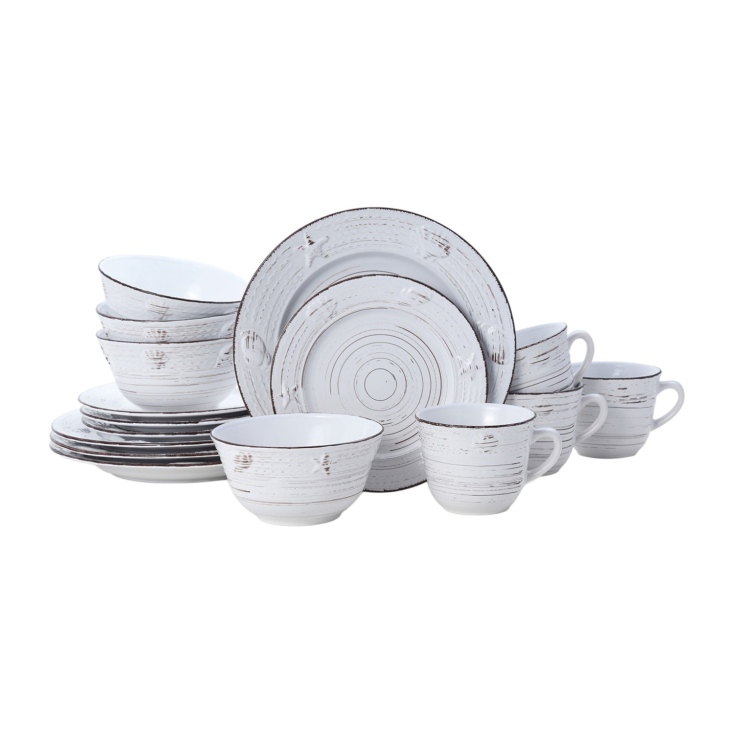 Pfaltzgraff Trellis Coastal, White 16-pc. Stoneware Dinnerware Set