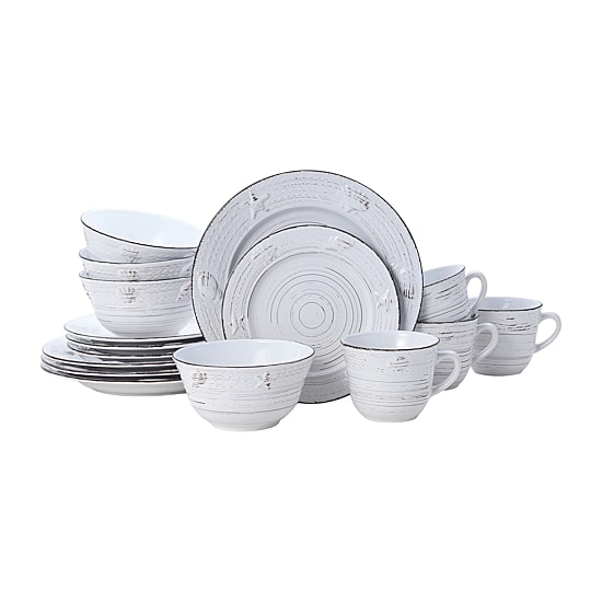 Pfaltzgraff Trellis Coastal, White 16-pc. Stoneware Dinnerware Set