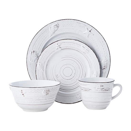Pfaltzgraff Trellis Coastal, White 16-pc. Stoneware Dinnerware Set