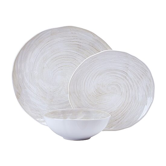Lifetime Brand Harley, White 12-pc. Stoneware Dinnerware Set