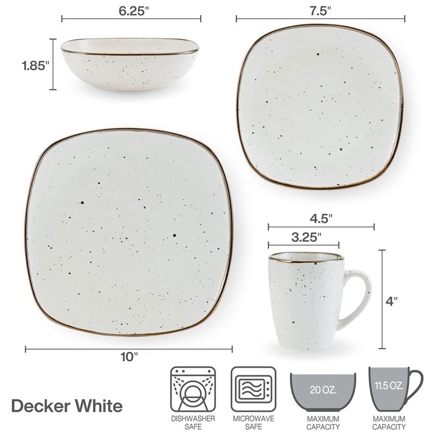 Pfaltzgraff Decker, White 16-pc. Stoneware Dinnerware Set