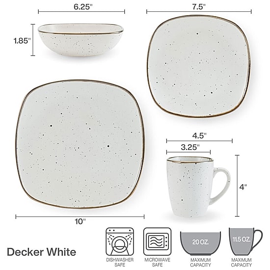 Pfaltzgraff Decker, White 16-pc. Stoneware Dinnerware Set