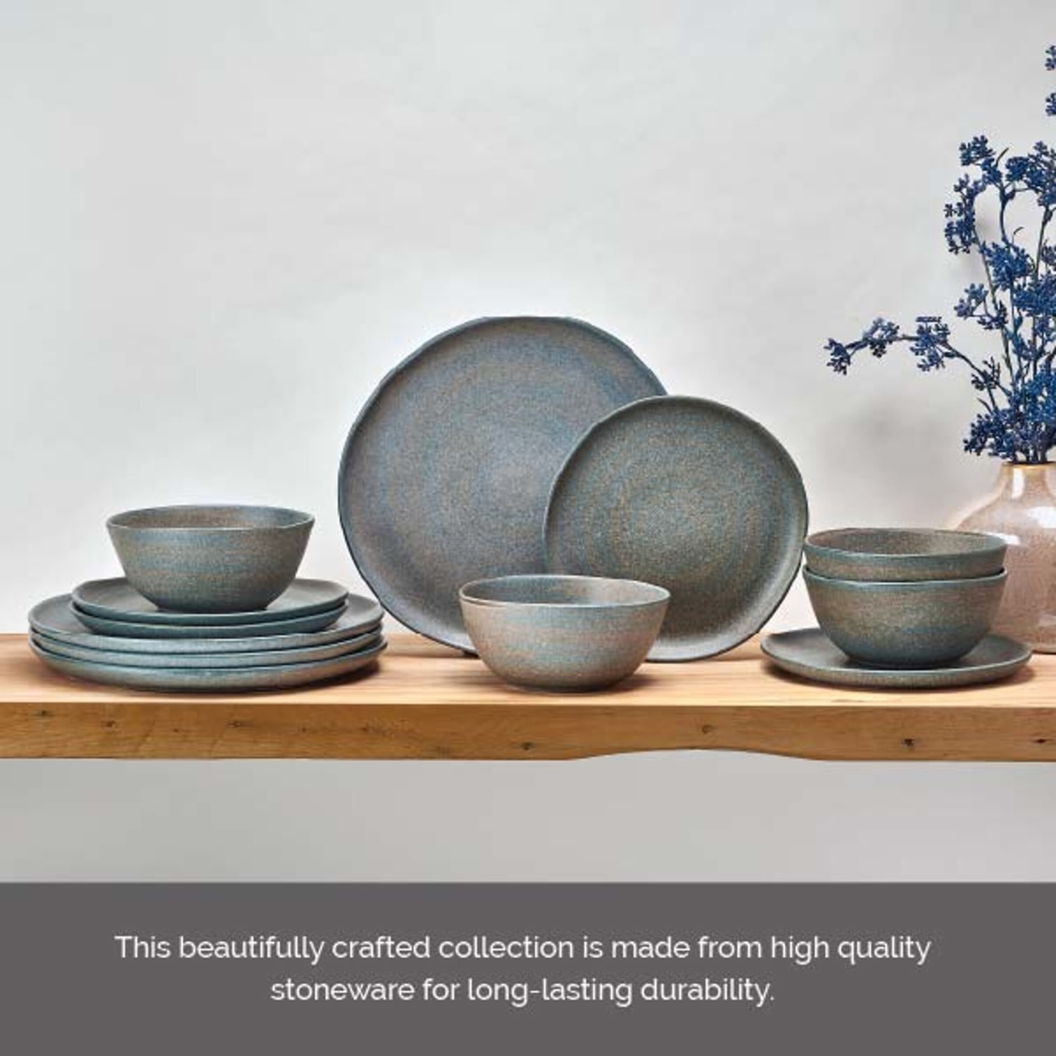 Lifetime Brand Benson, Gray 12-pc. Stoneware Dinnerware Set