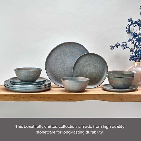 Lifetime Brand Benson, Gray 12-pc. Stoneware Dinnerware Set