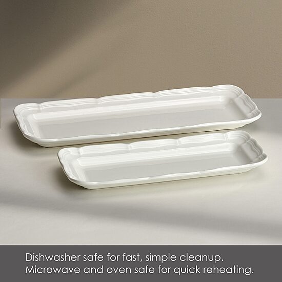 Lifetime Brand French Countryside, White 2-pc. Stoneware Appetizer Plate