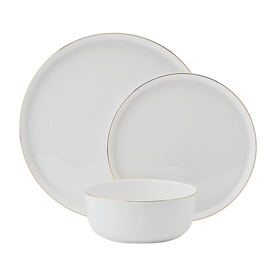 Lifetime Brand Samantha, White 12-pc. Bone China Dinnerware Set