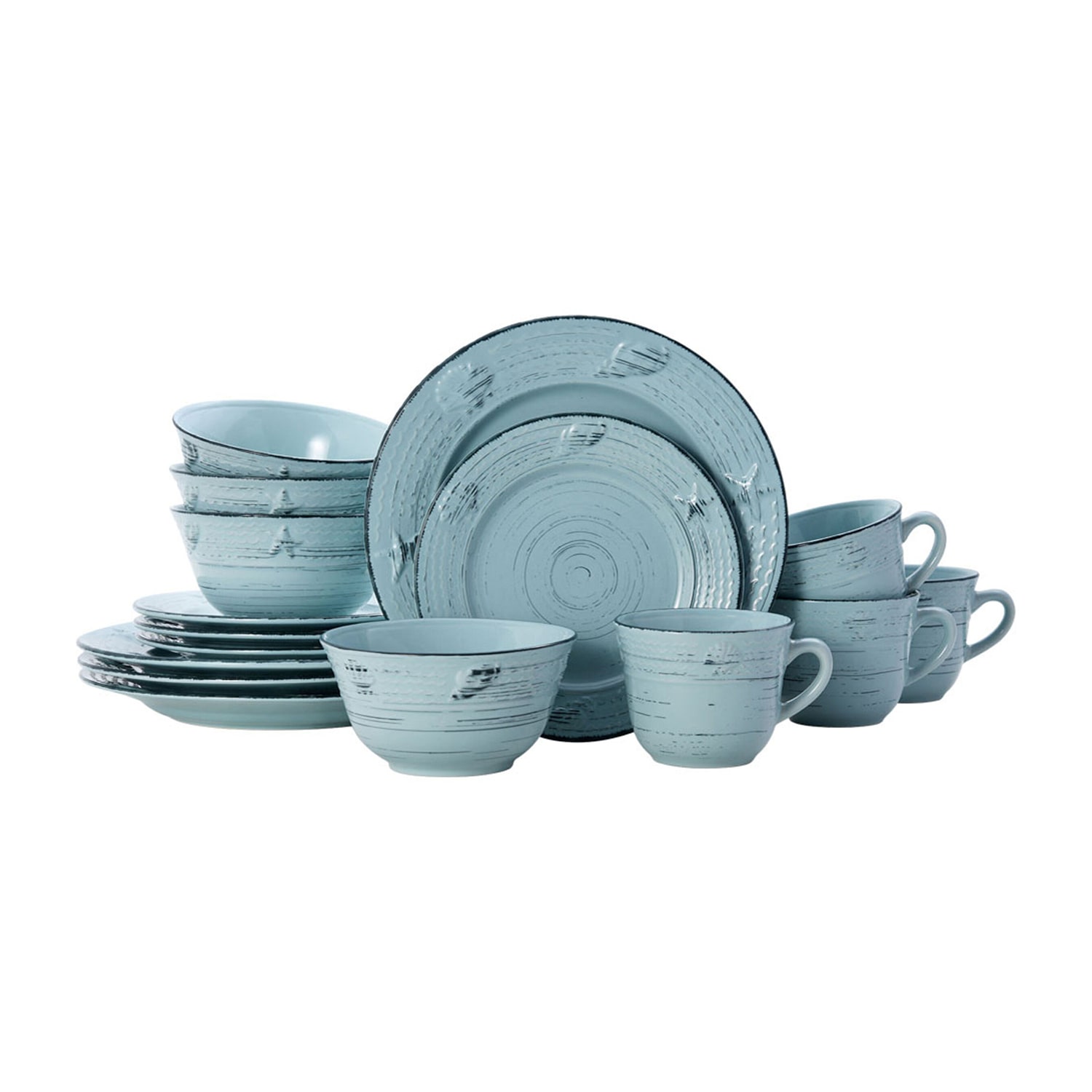 Pfaltzgraff Trellis Coastal, White 16-pc. Stoneware Dinnerware Set