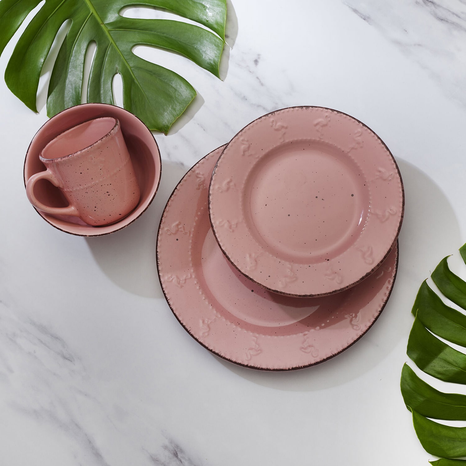 Pfaltzgraff Pink Flamingo 16-pc. Stoneware Dinnerware Set