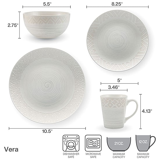 Pfaltzgraff Vera, Cream 16-pc. Stoneware Dinnerware Set