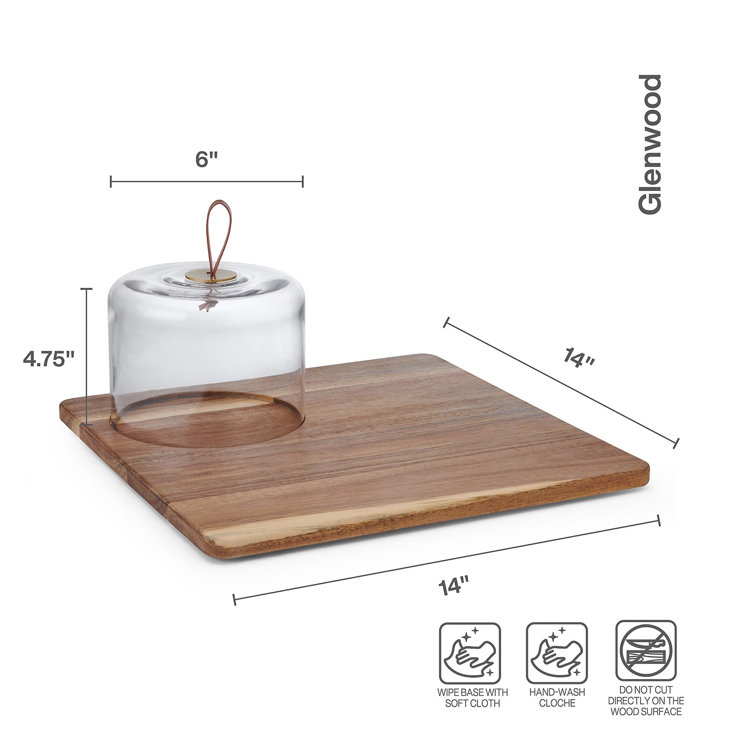 Lifetime Brand Glenwood, Clear Wood Serving Platter