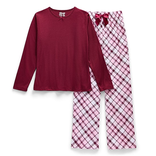Sleep On It Little & Big Kid Girls Crew Neck Long Sleeve 2-pc. Pajama Set