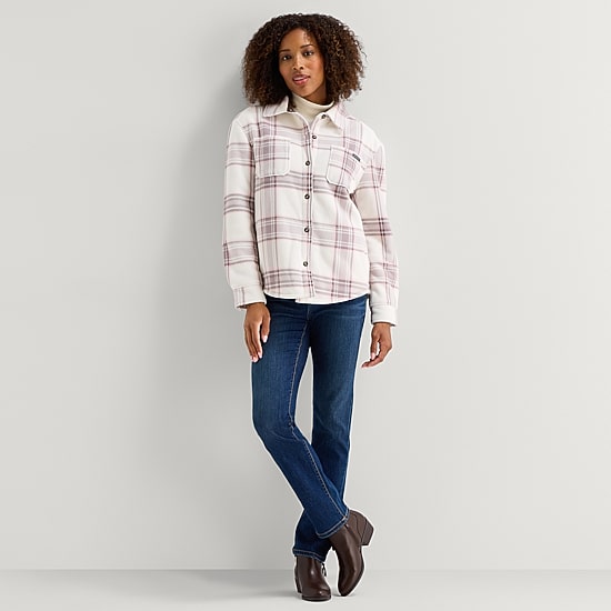 Free Country Womens Fleece Lightweight Shirt Jacket